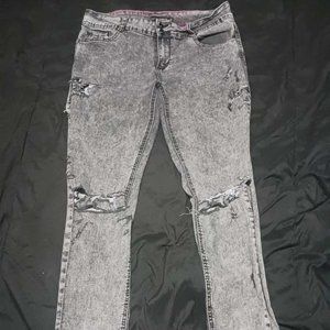 LOVEsick Hot Topic Grey Acid Wash Jeans with Rips